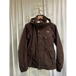The North Face Jacket Utility Snowboard Windbreaker Hyvent Hood Brown Pink Med